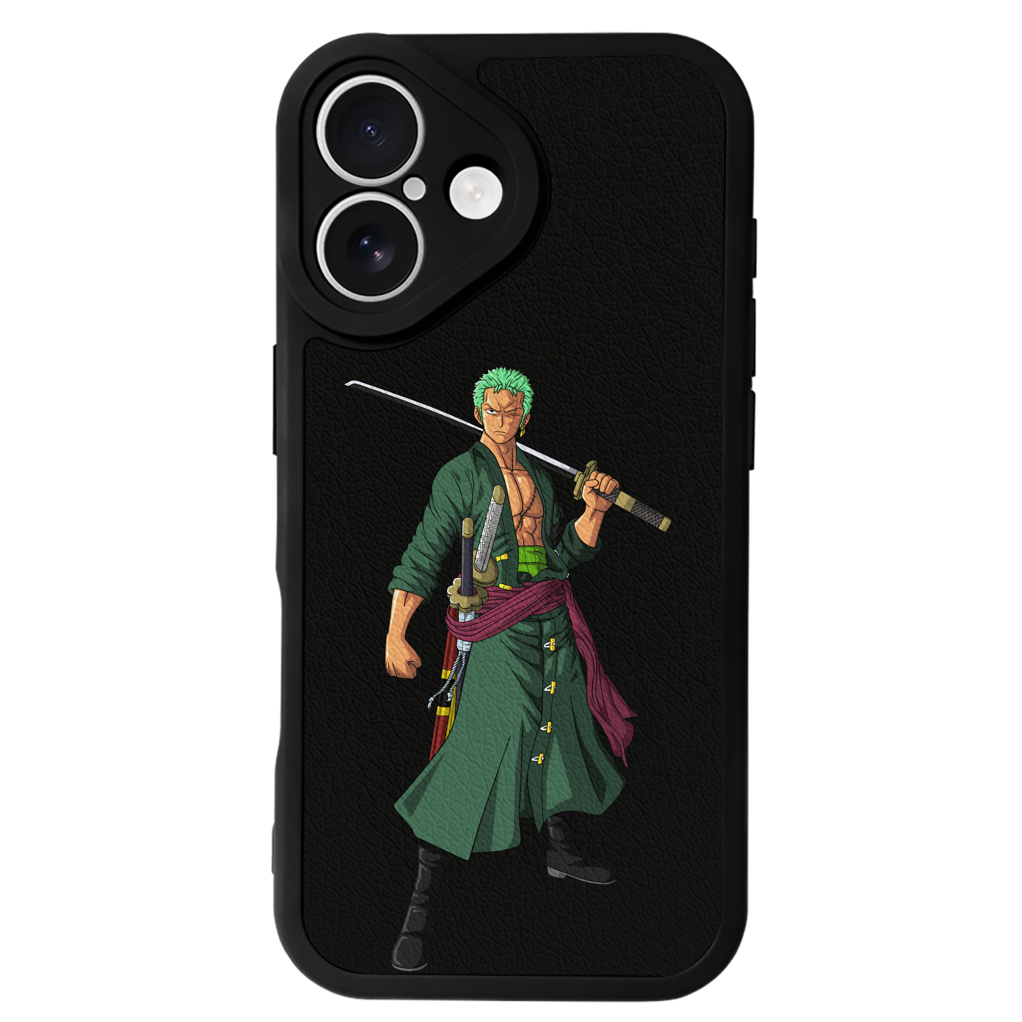 （画像用） ワンピース ロロノア・ゾロ ONE PIECE Roronoa Zoro 【iPhone 16シリーズ対応】シリコンスマホケース（レザー調） 材質：シリコン